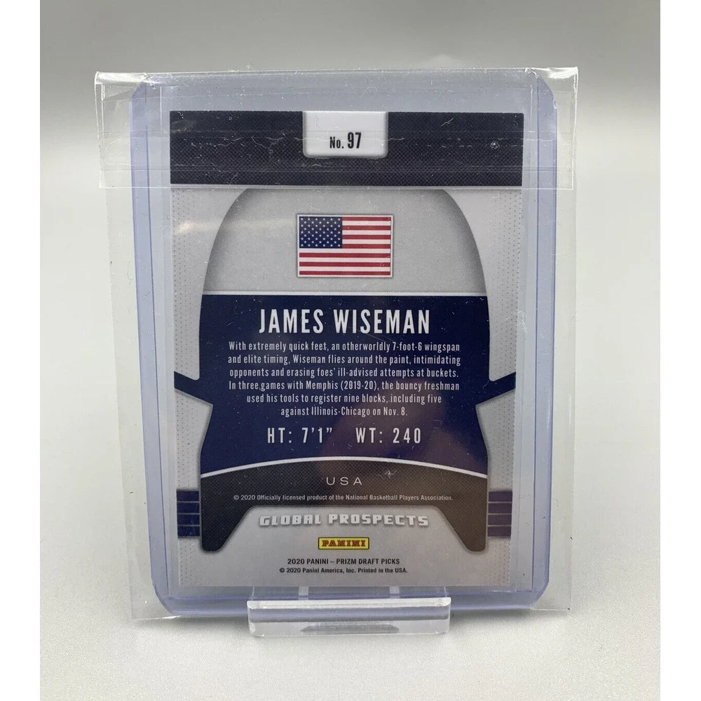 James Wiseman 2020-21 Panini Prizm Draft Picks‎ #97 Global Prospects RC Pistons
